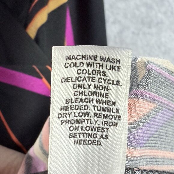 Cato Dress Womens Sz Med Black Pink Orange Sleeveless Abstract Print V-Neck - Picture 10 of 10